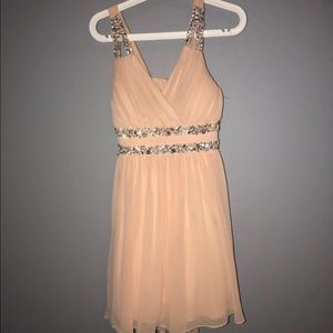 Tan short formal dress